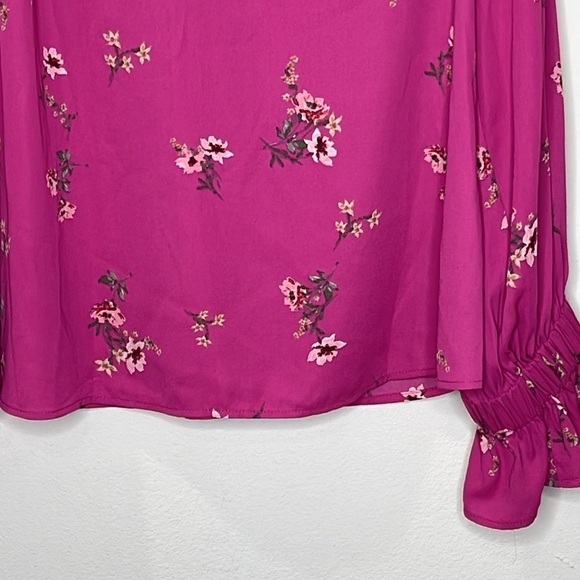 Vince Camuto “Fall Harmony” Fuchsia Pink Blouse, Rouching Accents - Picture 2 of 6